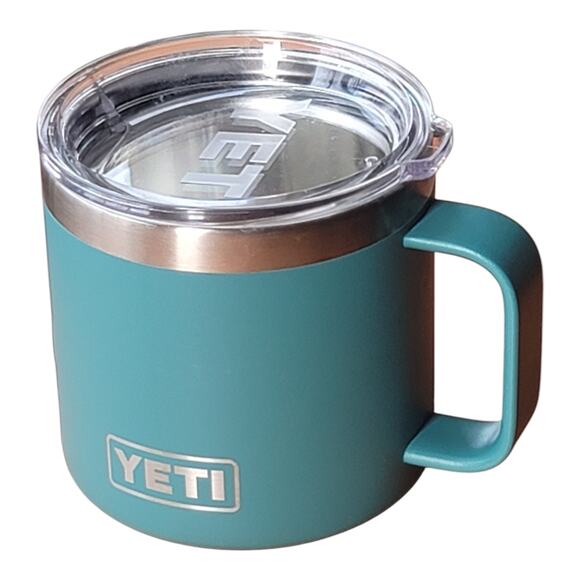 Yeti Rambler Stackable Camp Mug with Lid 14 oz Insulated‎ Stainless Steel Blue - Picture 3 of 4